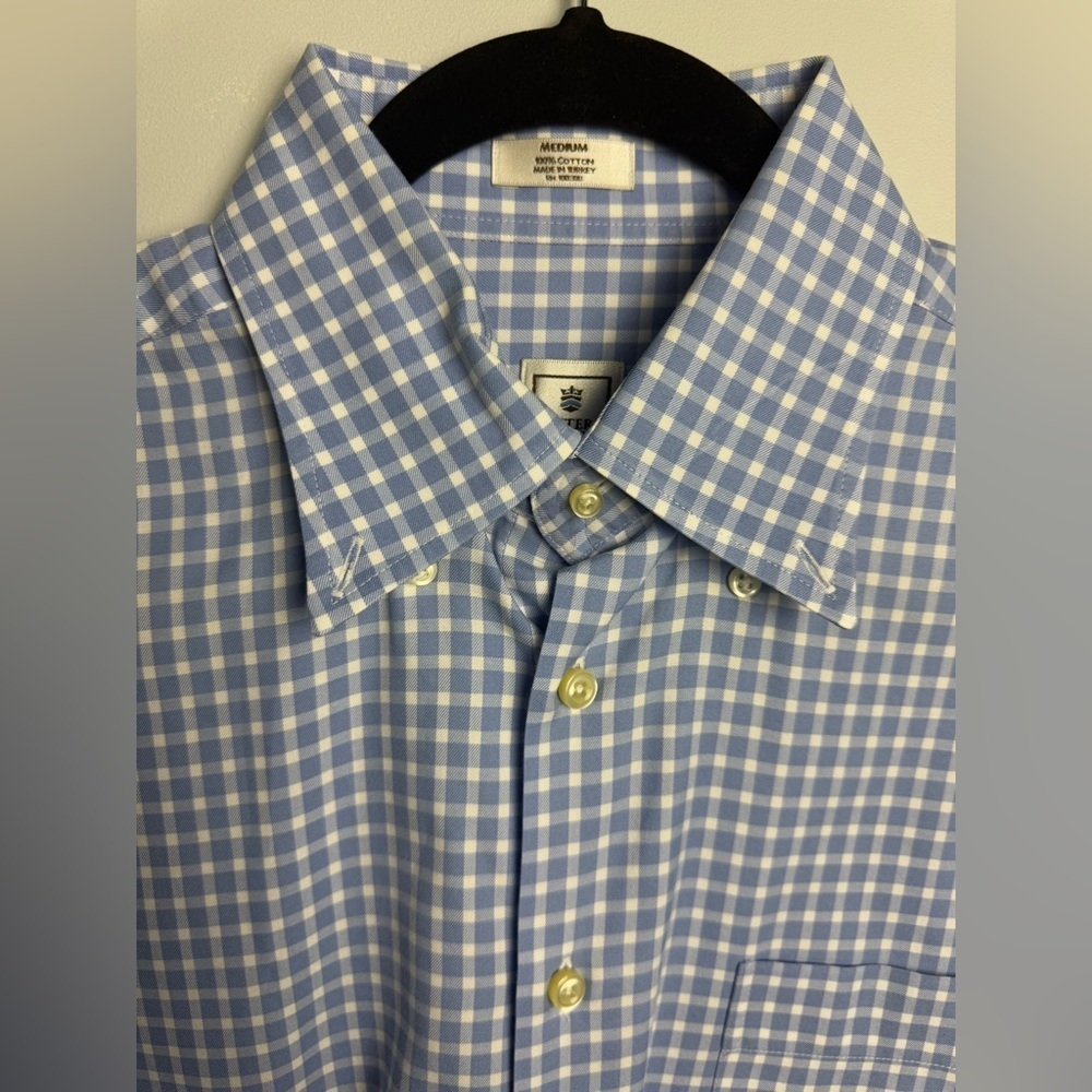 Peter Millar Button Down Blue Gingham Long sleeve… - image 8